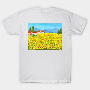 Field with sunflowers T-Shirt